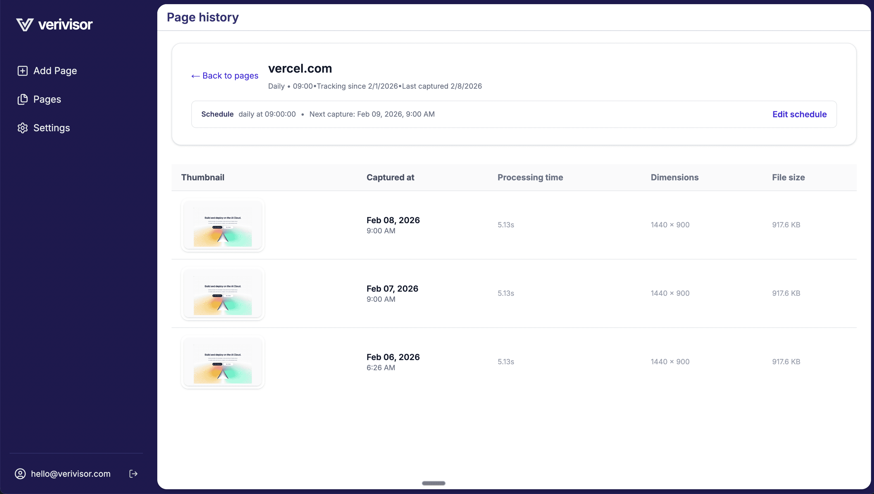 Verivisor interface view 3